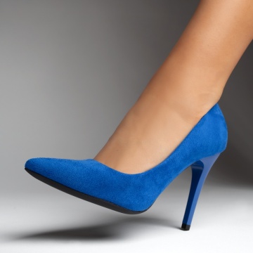 Pantofi Stiletto dama albastru suede MOD13043, 3, modlet.ro