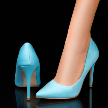 Pantofi Stiletto dama cu toc subtire albastri MDL06492