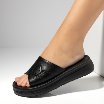 Papuci casual cu talpa groasa negri MOD14321, 2, modlet.ro