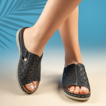 Papuci casual dama perforati negri ZEF13546, 2, zeforia.ro