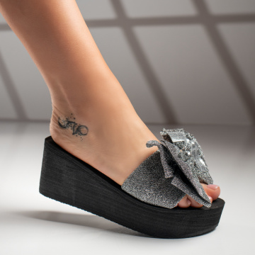 Papuci dama cu platforma gri MOD09440, 1, modlet.ro