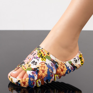 Papuci dama multicolori MOD08477, 3, modlet.ro
