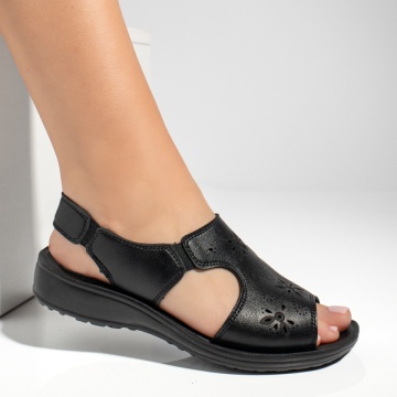 Sandale dama cu bareta elastica negre EVA40, 3, modlet.ro