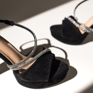 Sandale dama cu toc gros si platforma negru suede LIA20, 3, modlet.ro