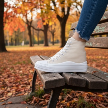 Tenisi dama cu talpa groasa bej MOD07978, 4, modlet.ro