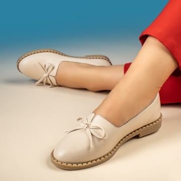 Balerini si Mocasini Dama, Balerini dama cu fundita bej MOD13099, modlet.ro