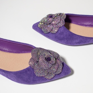 Balerini dama cu strasuri mov suede MOD11725, 5, modlet.ro