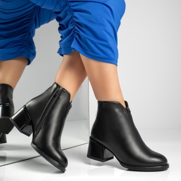 Botine dama cu toc negre MOD12644, 4, modlet.ro