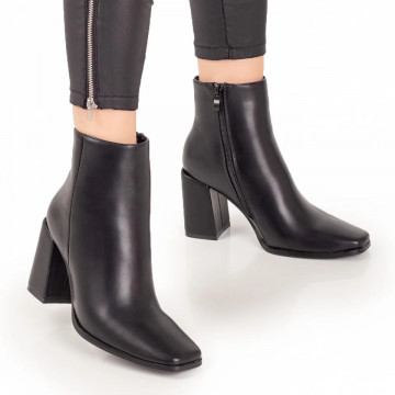 Botine dama negre cu fermoar si toc inalt MOD07346, 4, modlet.ro