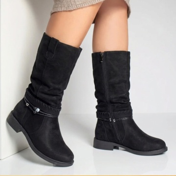 Cizme dama cu fermoar negru suede din Piele naturala FLORINA12, 2, modlet.ro
