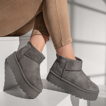Cizme dama cu talpa groasa tip UG gri suede MOD12783, 4, modlet.ro