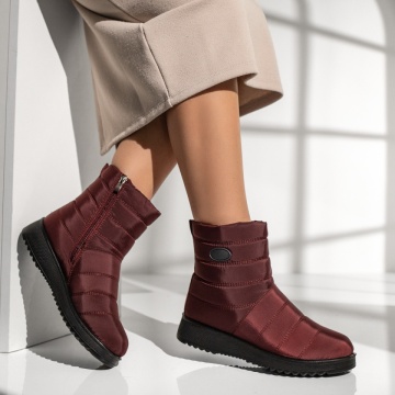 Cizme dama din fas si fermoar rosii MOD06377, 4, modlet.ro