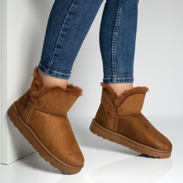 Cizme dama scurte cu blanita maro suede MOD07101, 4, modlet.ro