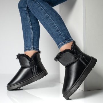 Cizme dama scurte cu blanita negre MOD07101, 2, modlet.ro