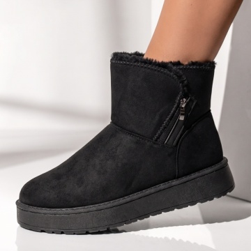 Cizme dama, Cizme dama tip UG cu fermoar negru suede EMA46, modlet.ro