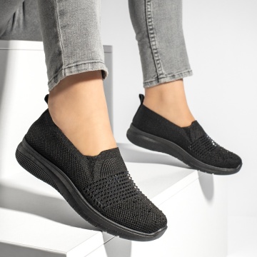Espadarile sport dama cu pietre aplicate negre ZEF13178, 3, zeforia.ro