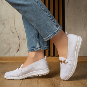 Espadrile dama cu accesoriu decorativ albe MOD13055, 2, modlet.ro