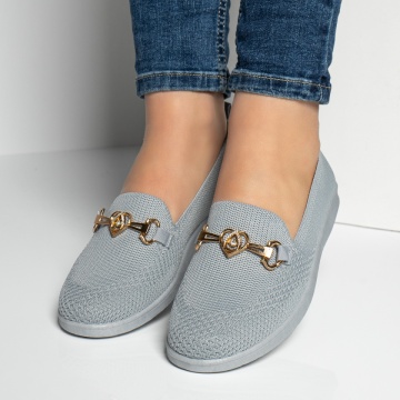 Espadrile dama cu accesoriu decorativ gri MOD13055, 2, modlet.ro