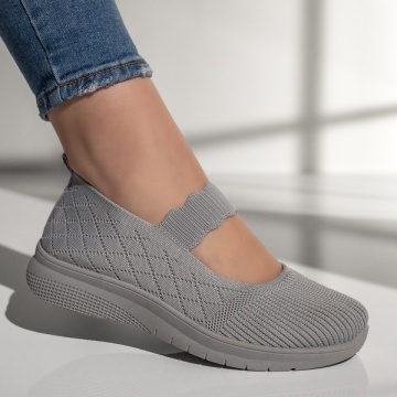 Espadrile dama cu talpa groasa gri MOD13180, 4, modlet.ro
