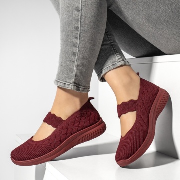 Espadrile dama cu talpa groasa visinii EMA12