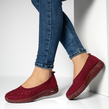 Espadrile dama din material textil cu perforatii visinii MOD13058, 2, modlet.ro