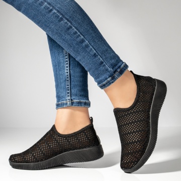 Espadrile sport dama cu perforatii negre ZEF13061, 1, zeforia.ro