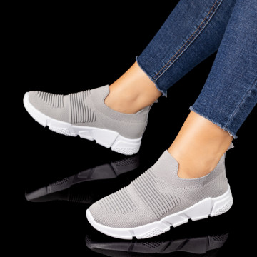 Espadrile sport dama cu talpa groasa gri MOD10150, 3, modlet.ro