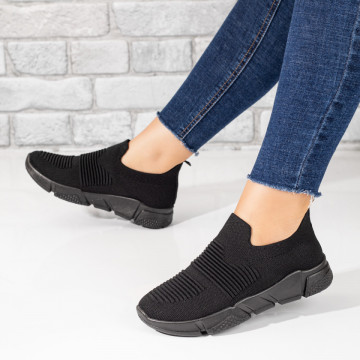 Espadrile sport dama cu talpa groasa negre MOD10150, 3, modlet.ro