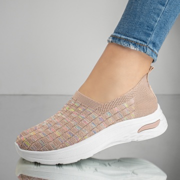 Espadrile sport dama cu talpa groasa roz EMA10, 2, modlet.ro