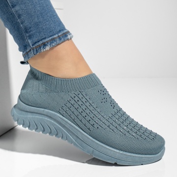 Espadrile sport dama cu talpa groasa si strasuri albastre MOD13177, 3, modlet.ro
