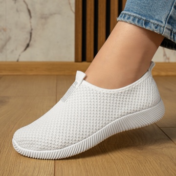 Espadrile sport dama din material textil albe MOD13057, 4, modlet.ro