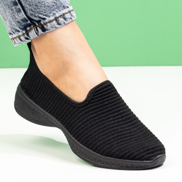 Espadrile sport dama din material textil negre MOD05095, 3, modlet.ro