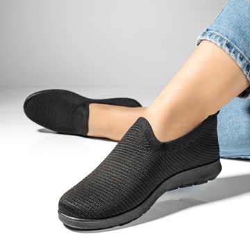 Espadrile sport dama din material textil negre MOD13053, 3, modlet.ro