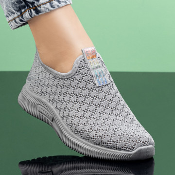 Espadrile sport dama gri cu perforatii MOD08413, 4, modlet.ro