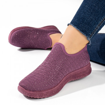 Espadrile sport dama mov cu strasuri atasate MOD09087, 2, modlet.ro