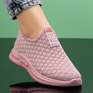Espadrile sport dama roz cu perforatii MOD08413, 4, modlet.ro