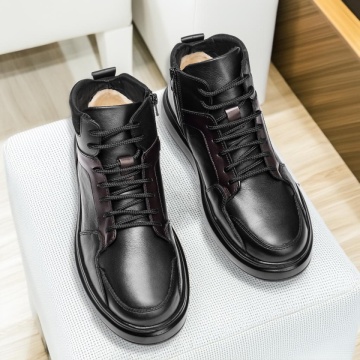 Ghete barbati cu fermoar negre din Piele naturala MOD12656, 3, modlet.ro