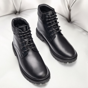 Ghete barbati negre din Piele naturala cu siret MOD02917, 3, modlet.ro