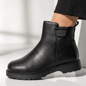Ghete dama cu fermoar negre din Piele naturala DORA66, 2, modlet.ro