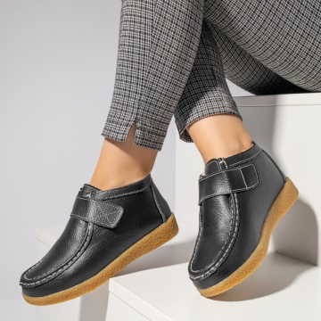 Ghete dama cu inchidere scai negre din Piele naturala MOD06605, 2, modlet.ro