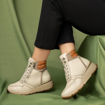 Ghete dama cu platforma bej MOD12354