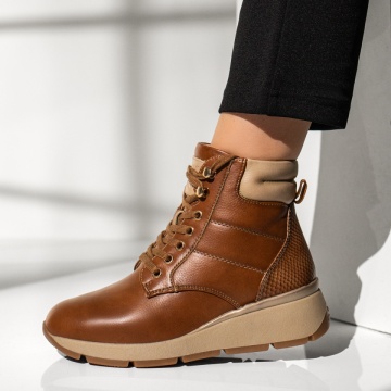 Ghete dama cu platforma maro MOD12343, 1, modlet.ro