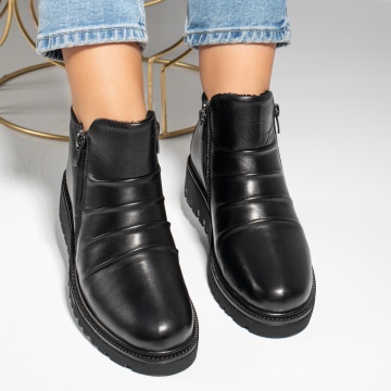Ghete dama cu platforma negre din Piele Naturala MOD12579, 3, modlet.ro