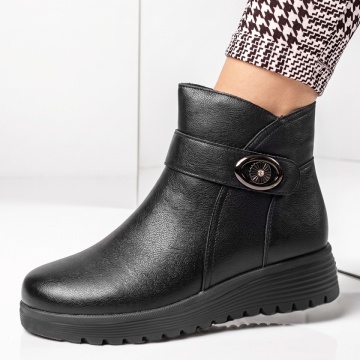 Ghete dama cu platforma negre din Piele negre ANCA20, 2, modlet.ro