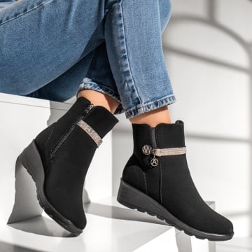 Ghete dama cu platforma negru suede ZEF12851, 4, zeforia.ro