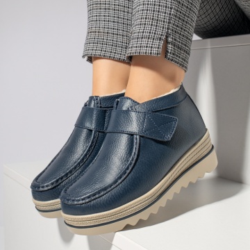 Ghete dama cu platforma si inchidere cu scai albastre din Piele naturala MOD10254, 2, modlet.ro