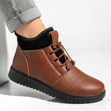 Ghete dama cu siret elastic maro LILI31, 3, modlet.ro