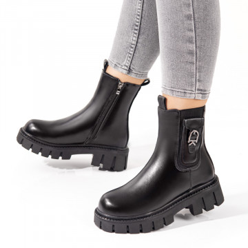 Ghete dama cu talpa groasa negre MOD10696, 3, modlet.ro