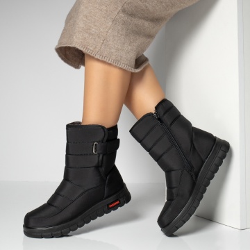 Ghete dama din fas cu fermoar negre MOD06551, 1, modlet.ro