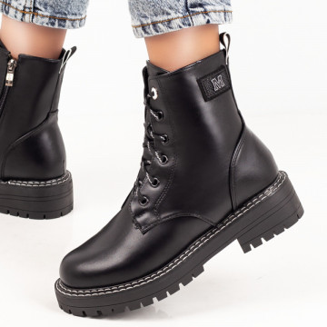 Ghete dama negre cu siret si fermoar MOD07154, 3, modlet.ro